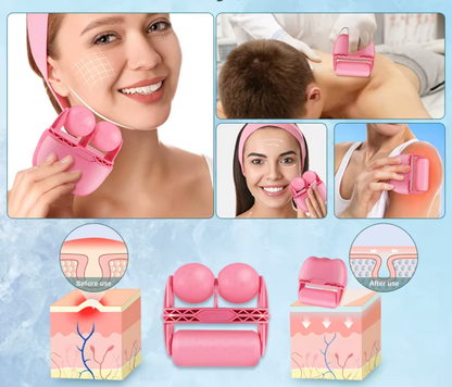 Rodillo Masajeador Facial 2 en 1 Ice Roller Efecto Frío