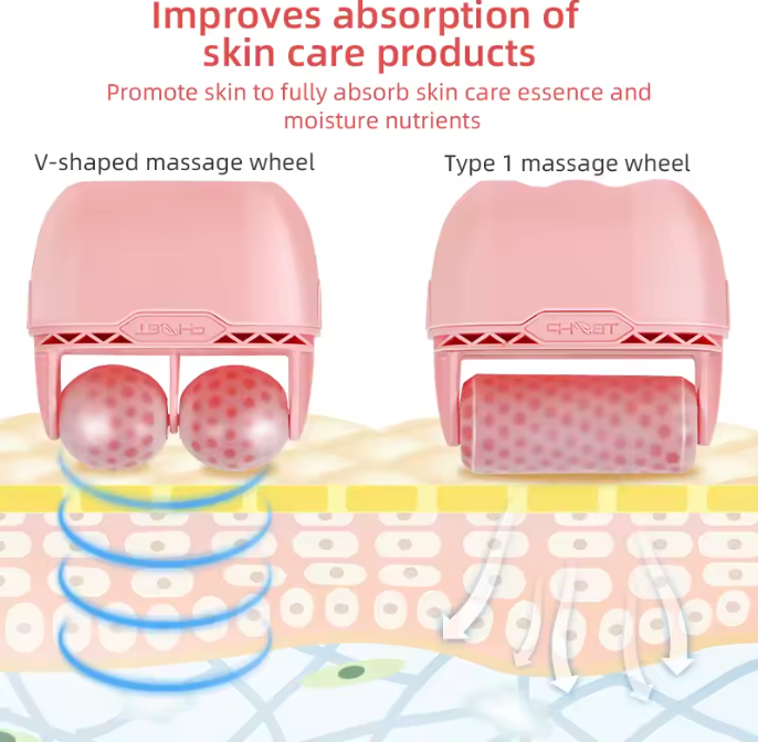 Rodillo Masajeador Facial 2 en 1 Ice Roller Efecto Frío
