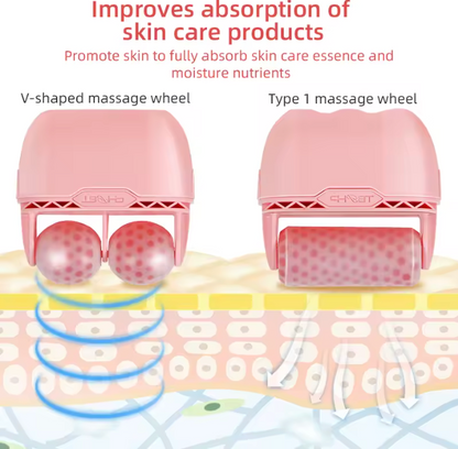 Rodillo Masajeador Facial 2 en 1 Ice Roller Efecto Frío