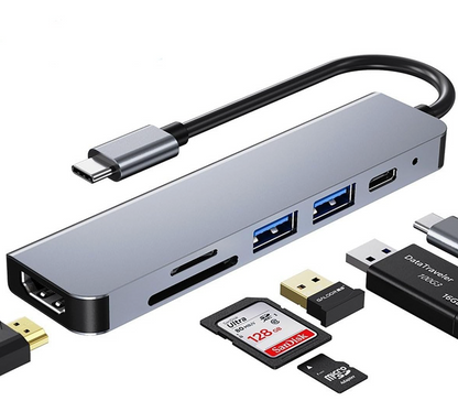 Hub USB-C 6 en 1 con HDMI 4K