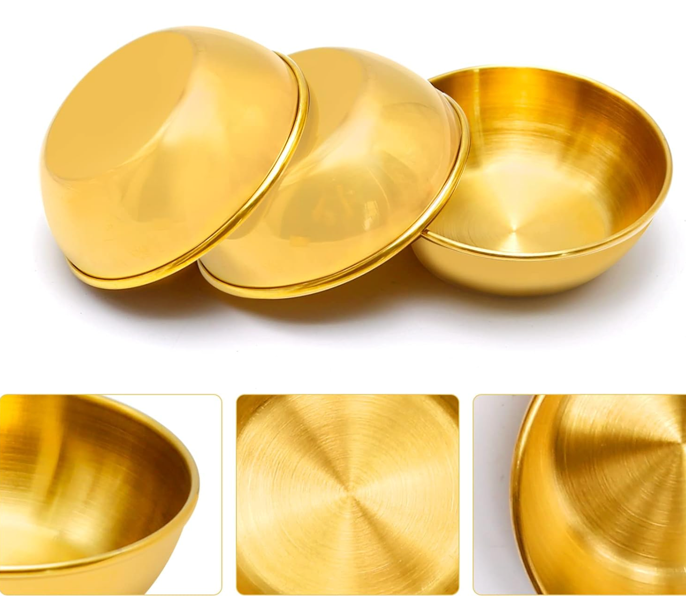 Bowl Bandeja de Acero Dorado