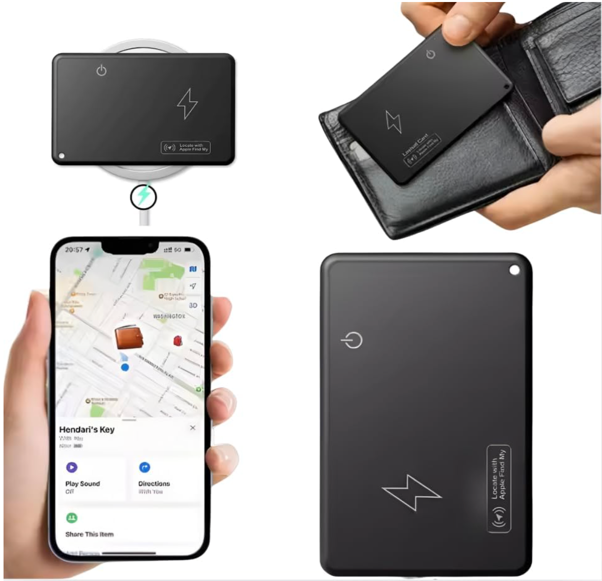 Tarjeta Localizador de billetera artículos rastreador Bluetooth