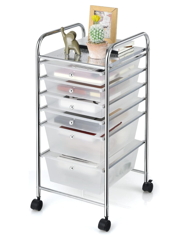 Carrito Organizador De 6 Cajones Niveles De Acero Inoxidable