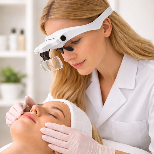 Lupa Vincha Cabeza Luz LED y 5 Lentes Intercambiables Manos Libres