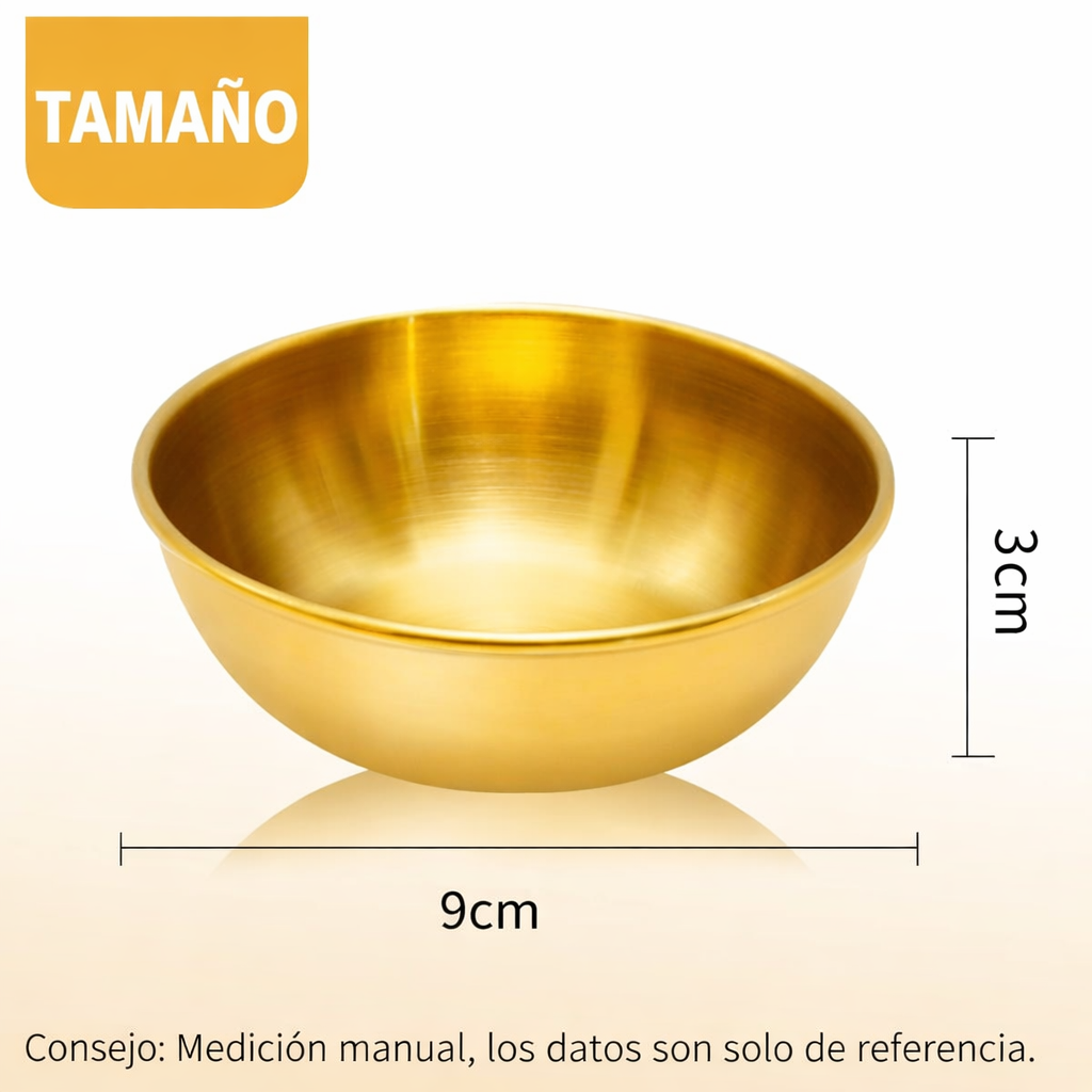 Bowl Bandeja de Acero Dorado