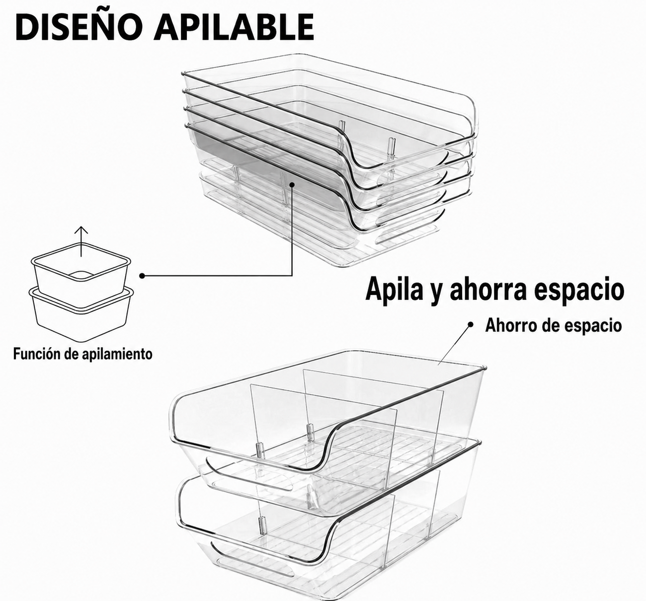 Cajas Organizadoras De Acrílico Heladera Alacena Multiuso