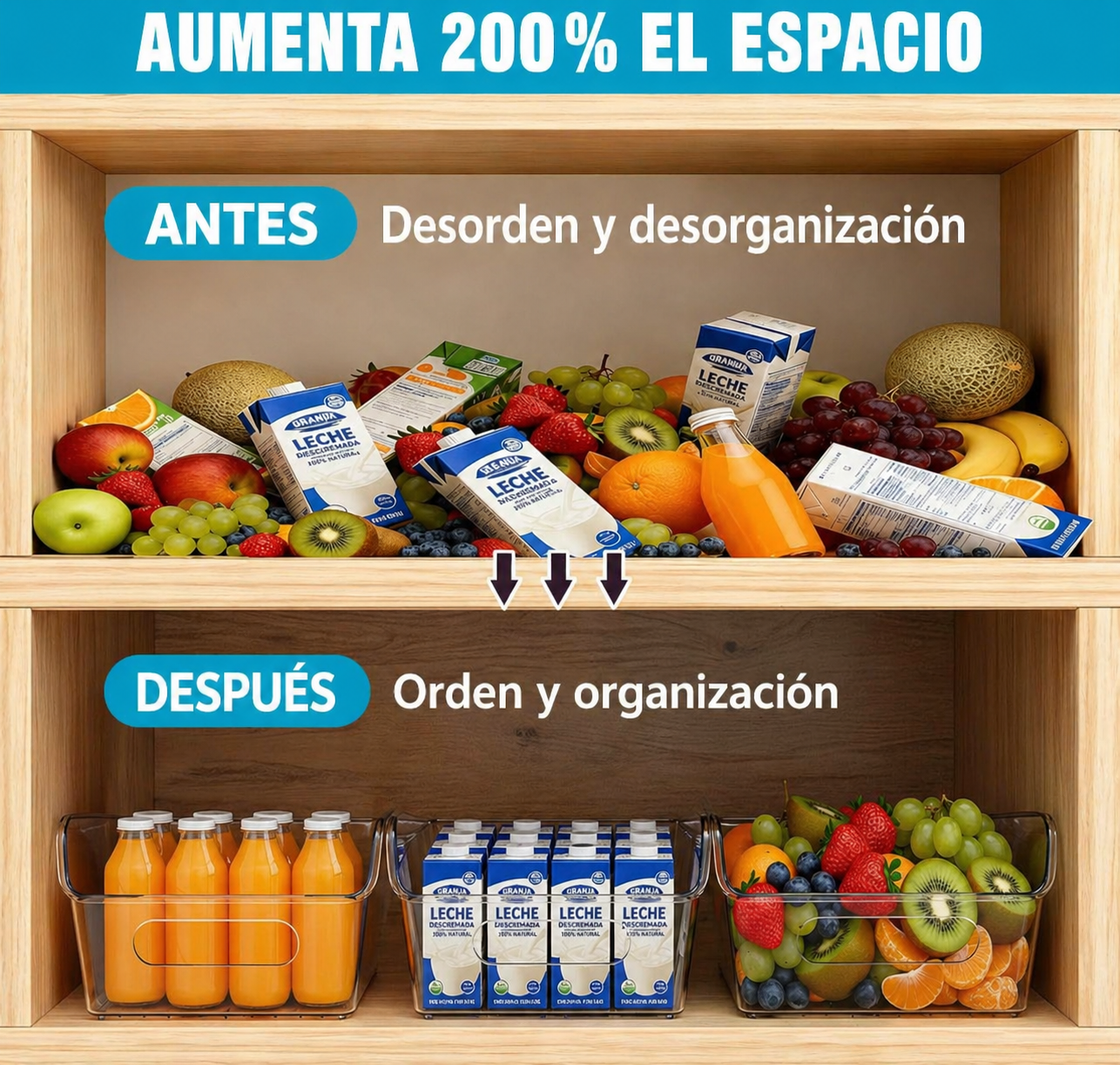 Cajas Organizadoras De Acrílico Heladera Alacena Multiuso