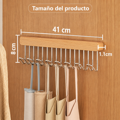 Organizador Deslizable Placard 12 Ganchos Metal