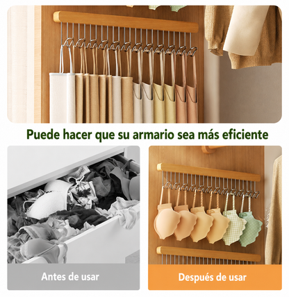 Organizador Deslizable Placard 12 Ganchos Metal