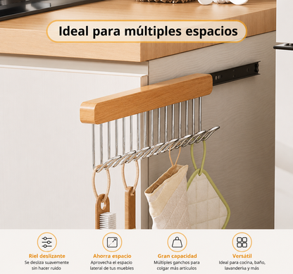 Organizador Deslizable Placard 12 Ganchos Metal
