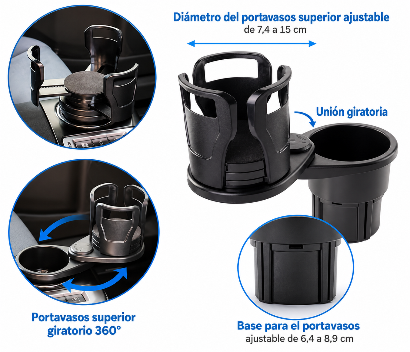 Posavaso Portavaso Mate Auto Camioneta Ajustable