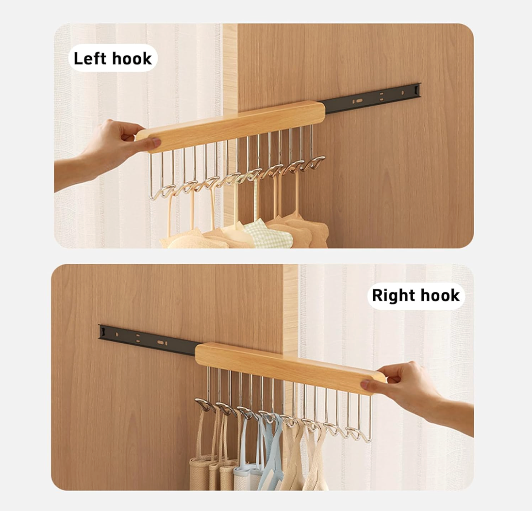 Perchero Deslizables en Madera para Placard
