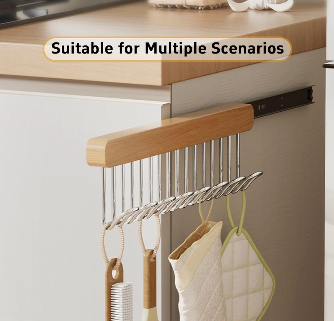 Perchero Deslizables en Madera para Placard
