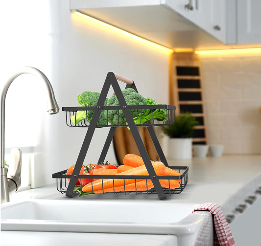Frutero Organizador Canasta de dos Niveles Grande