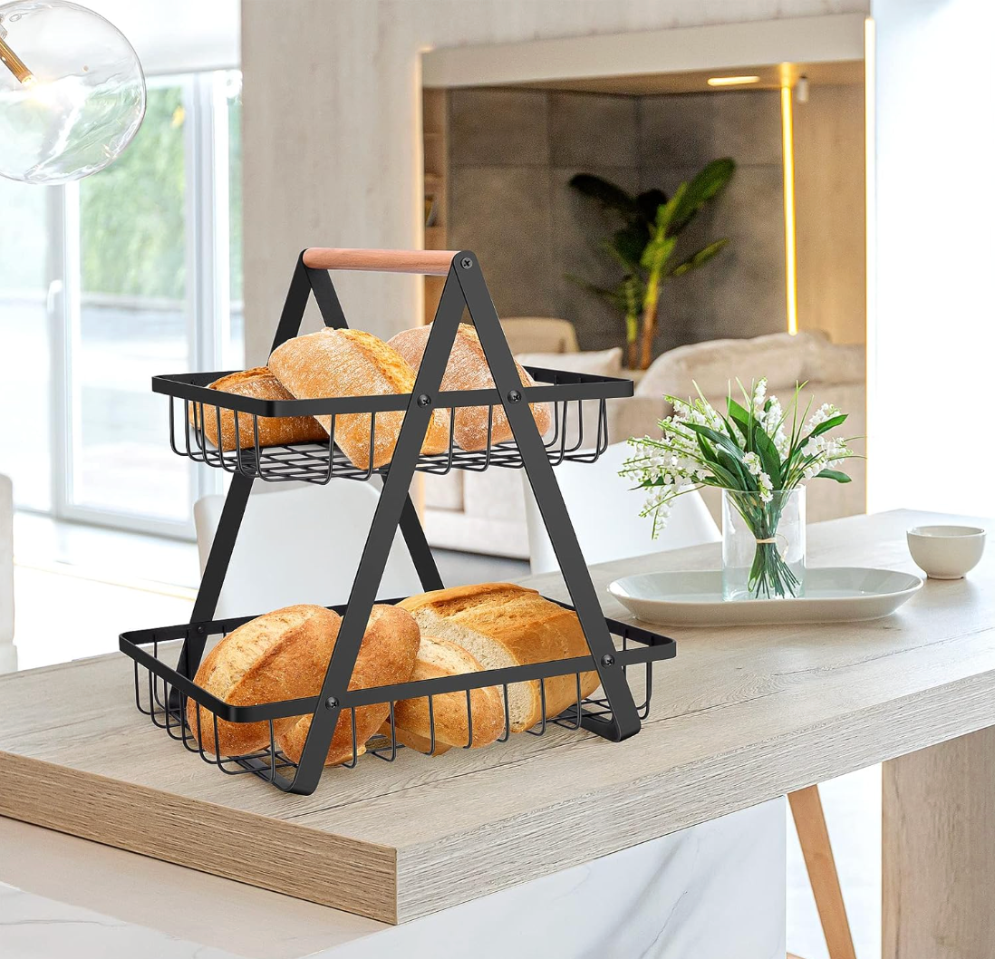 Frutero Organizador Canasta de dos Niveles Grande