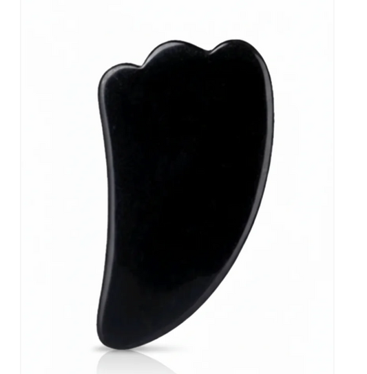 Piedra Guasha Triángulo de Obsidiana Negra