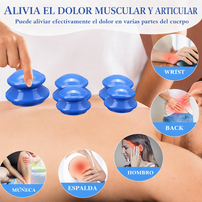 Kit 8 Ventosas Chinas Silicona Vacumterapia Cupping