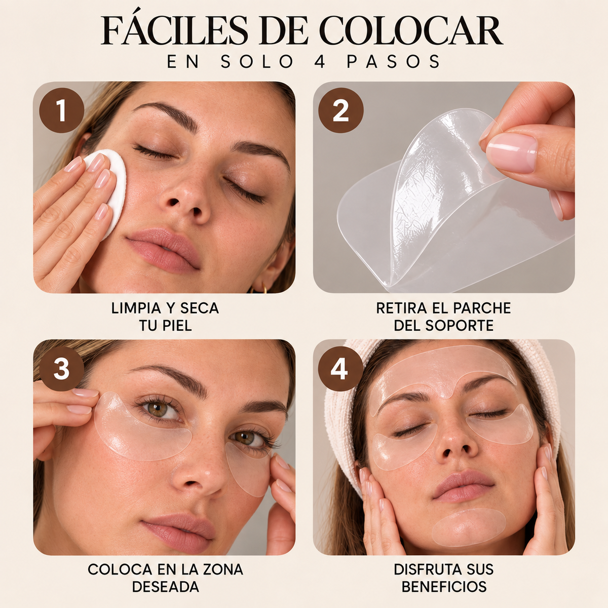 Parches de Silicona Faciales y cuello 4 piezas