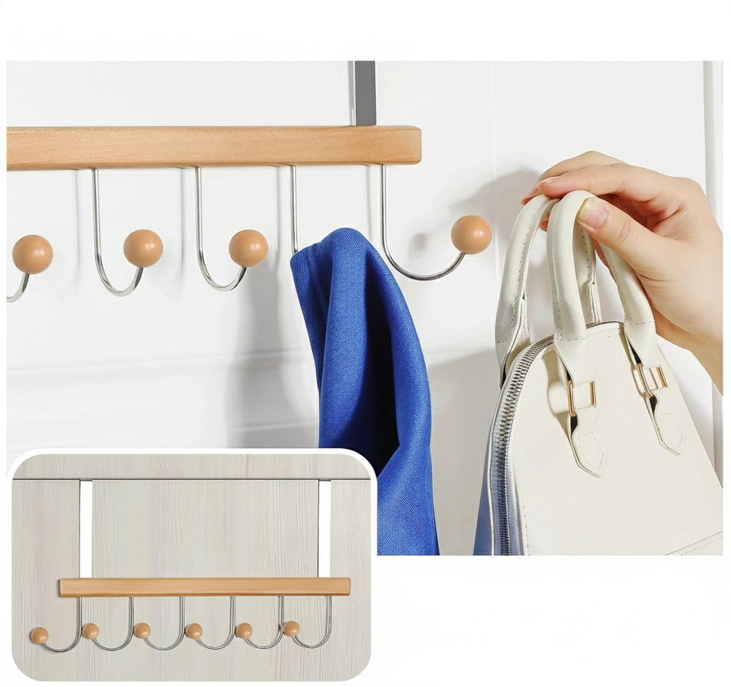 Perchero Colgante para Puerta  6 Ganchos