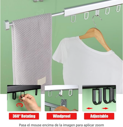 Tendedero Perchero Plegable de Pared Metalico