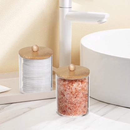 Set x 4 Dispensadores Tarros Con Tapas de Bamboo