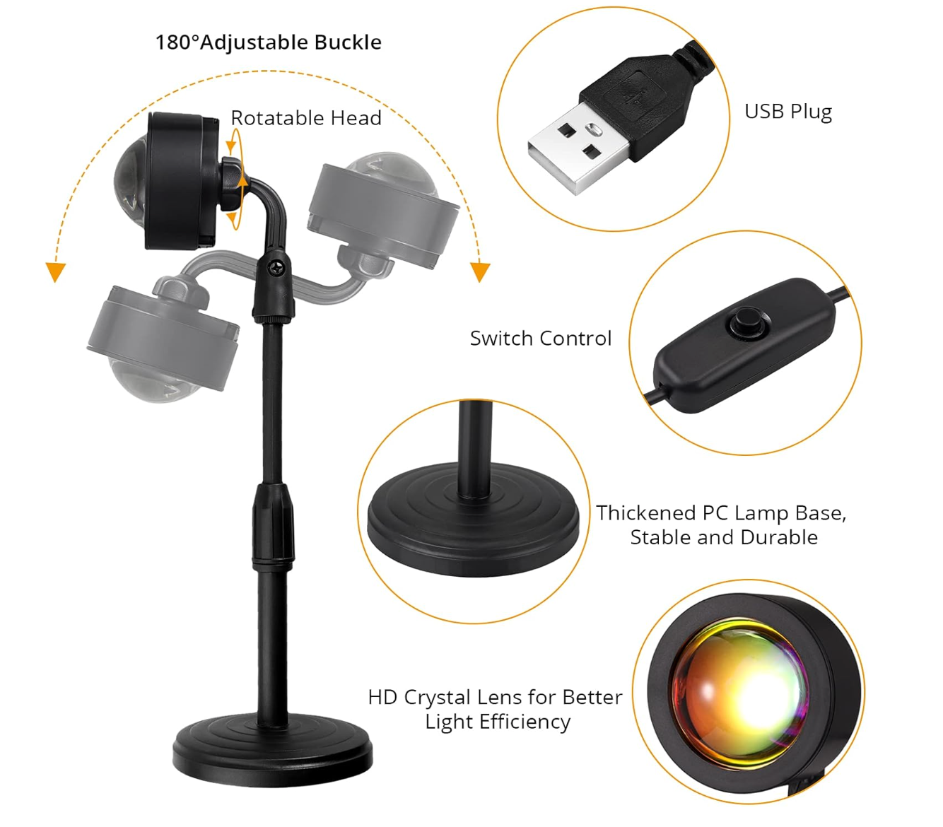 Lámpara Proyector de Puesta de Sol Atardecer Sunset - Control Remoto