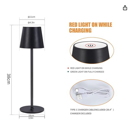 Lámpara De Mesa Led Tactil Inalambrica Recargable Usb
