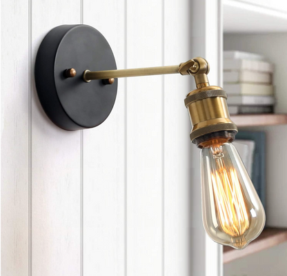 Lampara Colgante O Pared Portalamparas Bronce Vintage Retro