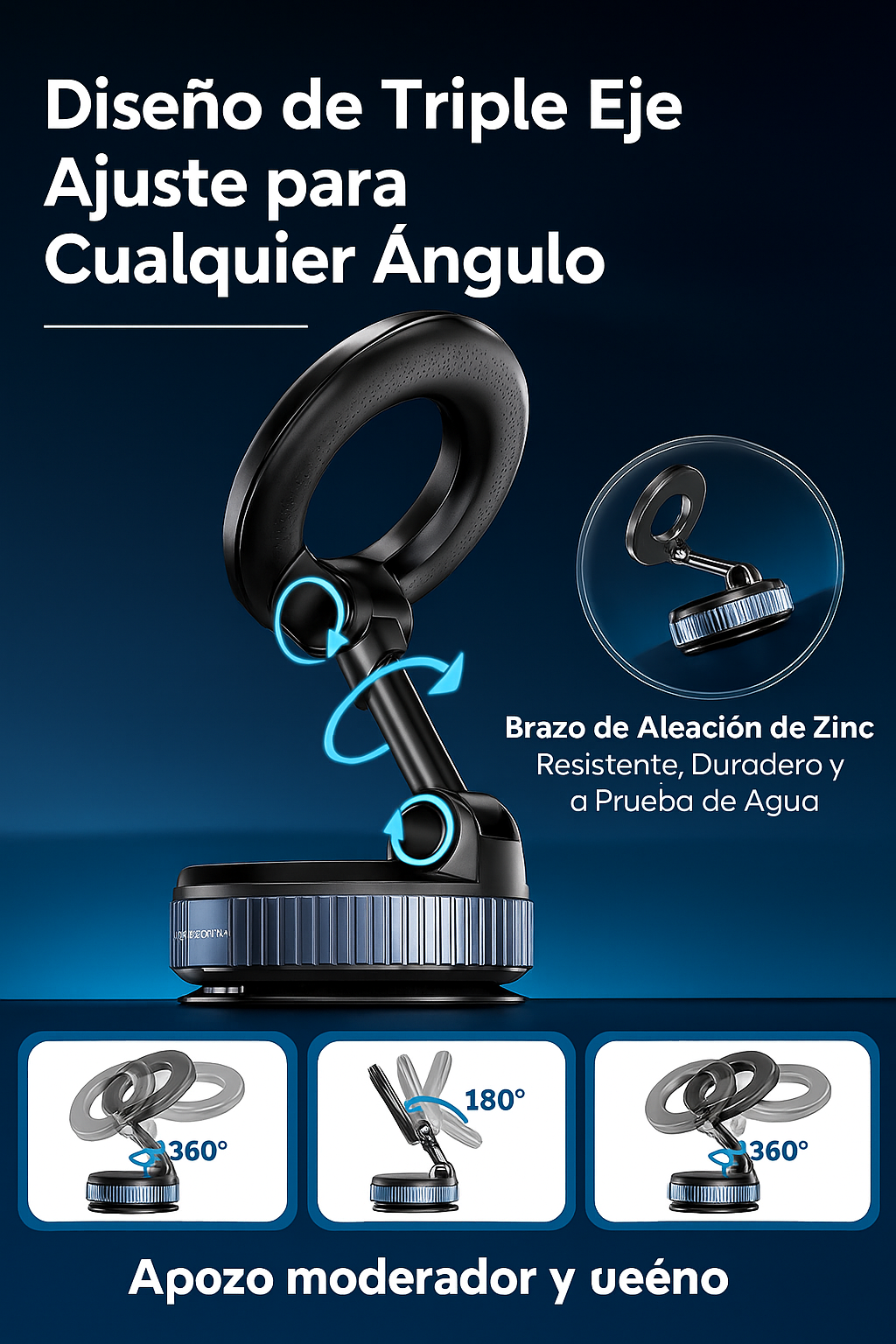 Soporte Magnético 360° Celular Auto Escritorio Firme