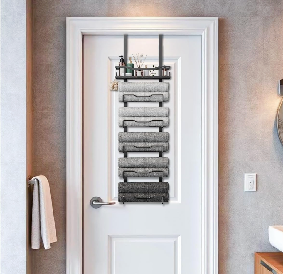 Toallero Puerta Perchero Colgante 6 Niveles para Baño