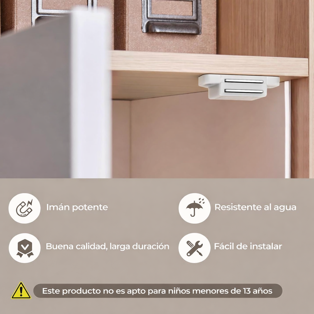 Kit x 6 Cierre Tope Puerta Muebles Magnético