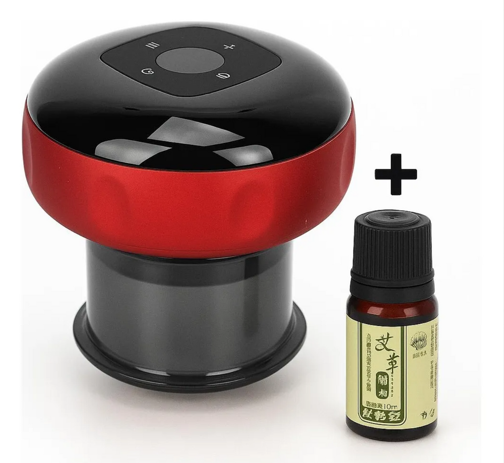 Masajeador Ventosa Eléctrica Recargable 4 en 1 Con Aceite de Regalo