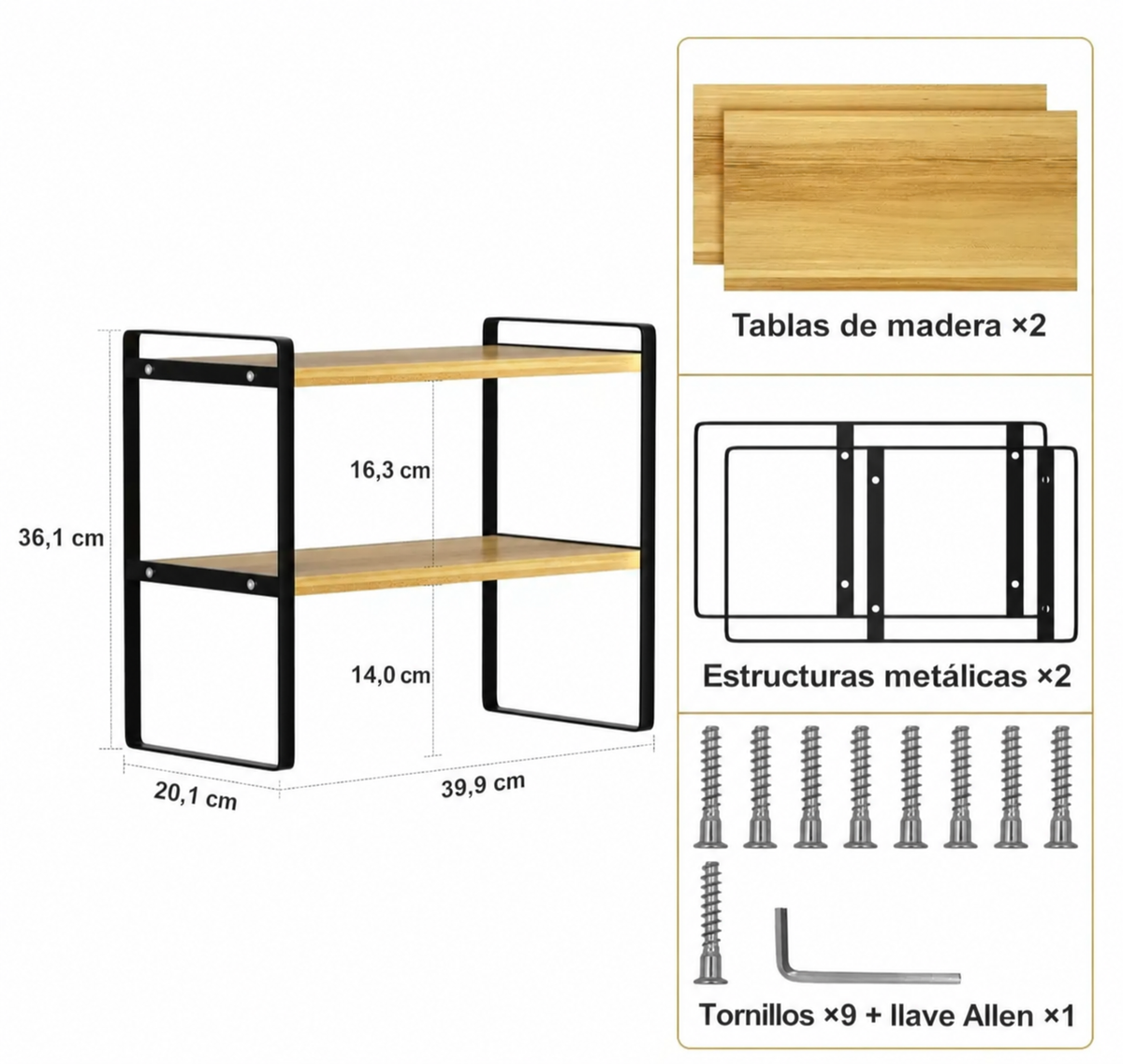 Estante Organizador de 2 Niveles