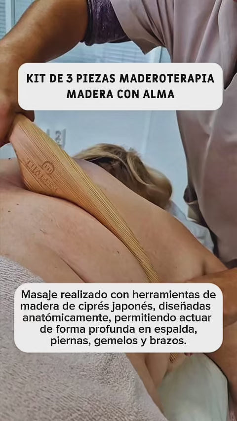 Kit x 3 piezas Maderoterapia Masaje Japones Facial y Corporal