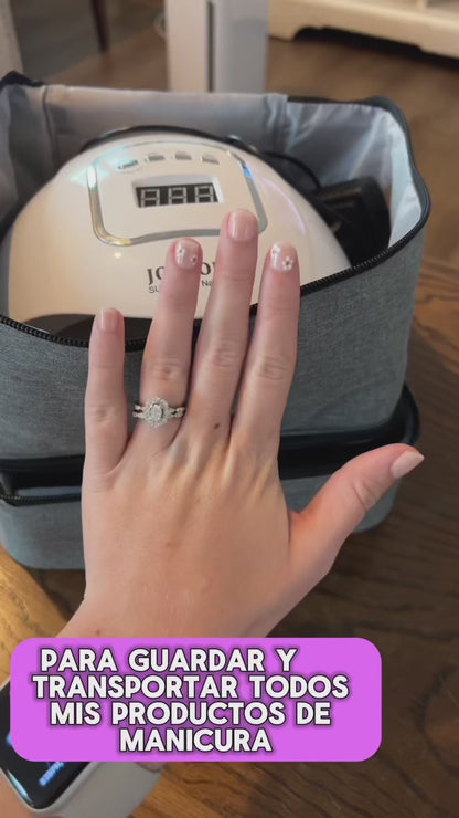 Maletin Organizador Esmaltes Uñas Maquillaje Doble Capa