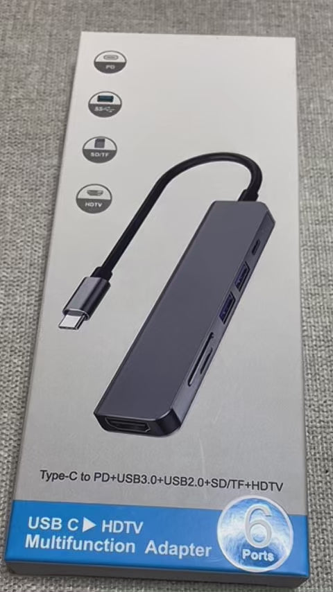 Hub USB-C 6 en 1 con HDMI 4K